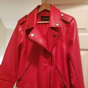 Eloquii Red Faux Leather Jacket